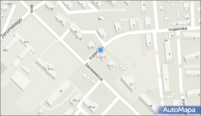 Ostrowiec Świętokrzyski, Sienkiewicza Henryka, 74, mapa Ostrowiec Świętokrzyski