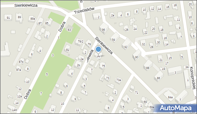 Ostrowiec Świętokrzyski, Sienkiewicza Henryka, 77, mapa Ostrowiec Świętokrzyski