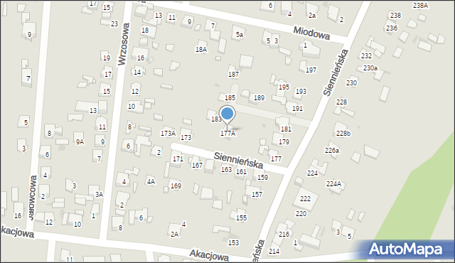 Ostrowiec Świętokrzyski, Siennieńska, 177A, mapa Ostrowiec Świętokrzyski