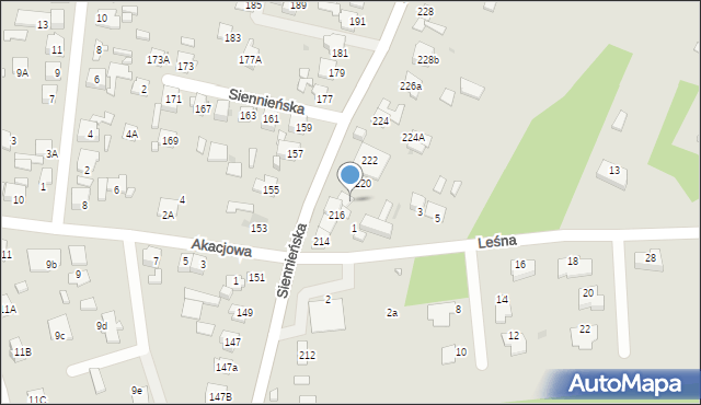 Ostrowiec Świętokrzyski, Siennieńska, 218, mapa Ostrowiec Świętokrzyski