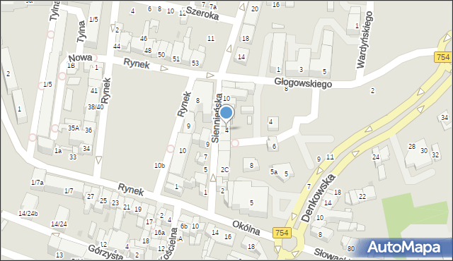 Ostrowiec Świętokrzyski, Siennieńska, 4, mapa Ostrowiec Świętokrzyski