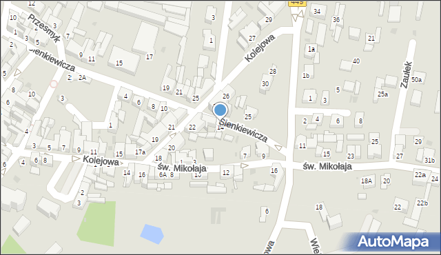 Ostrzeszów, Sienkiewicza Henryka, 14, mapa Ostrzeszów