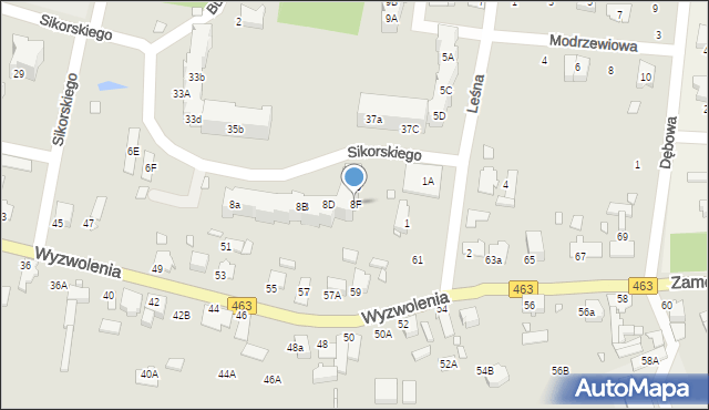 Ozimek, Sikorskiego Władysława, gen., 8F, mapa Ozimek