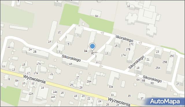 Ozimek, Sikorskiego Władysława, gen., 9C, mapa Ozimek