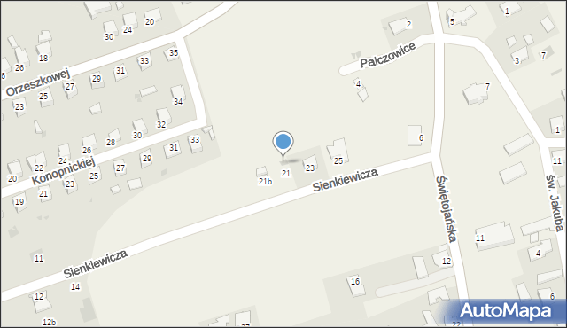 Palczowice, Sienkiewicza Henryka, 21a, mapa Palczowice