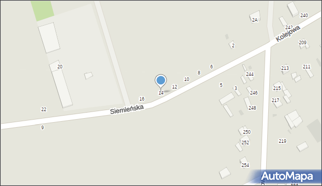 Parczew, Siemieńska, 14, mapa Parczew