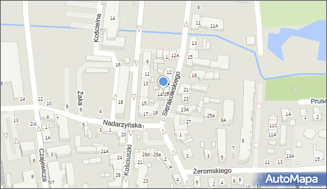 Piaseczno, Sierakowskiego, 14/16, mapa Piaseczno