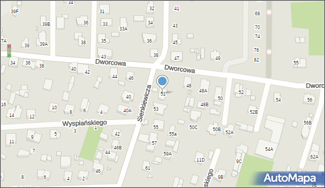 Piastów, Sienkiewicza Henryka, 51, mapa Piastów