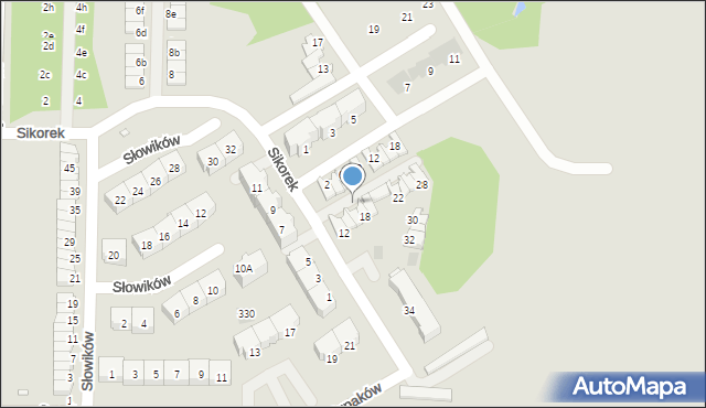 Piekary Śląskie, Sikorek, 18, mapa Piekary Śląskie