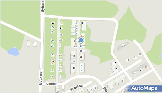 Piekary Śląskie, Sikorek, 8h, mapa Piekary Śląskie