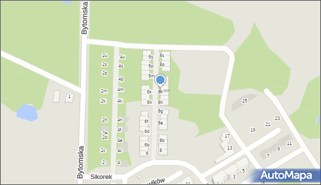 Piekary Śląskie, Sikorek, 8k, mapa Piekary Śląskie