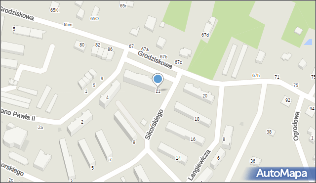 Pińczów, Sikorskiego Władysława, gen., 11, mapa Pińczów