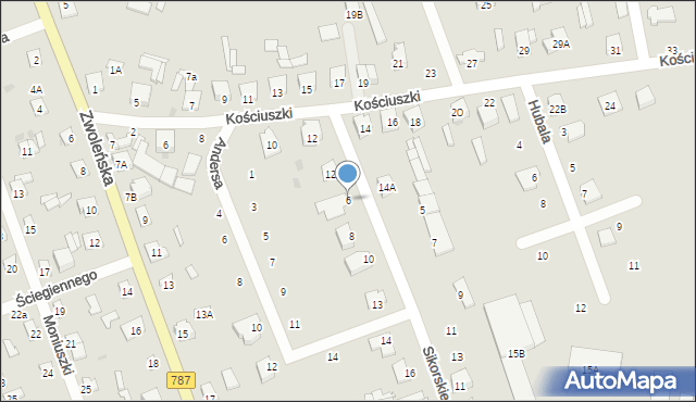 Pionki, Sikorskiego Władysława, gen., 6, mapa Pionki