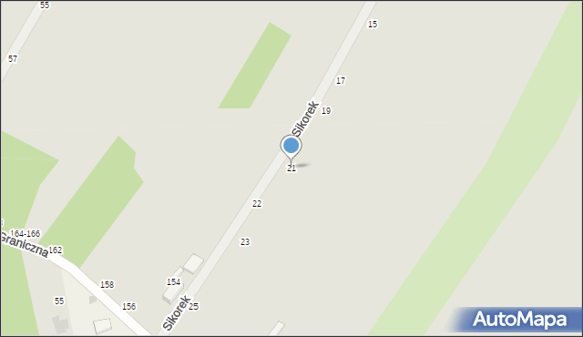 Piotrków Trybunalski, Sikorek, 21, mapa Piotrków Trybunalski