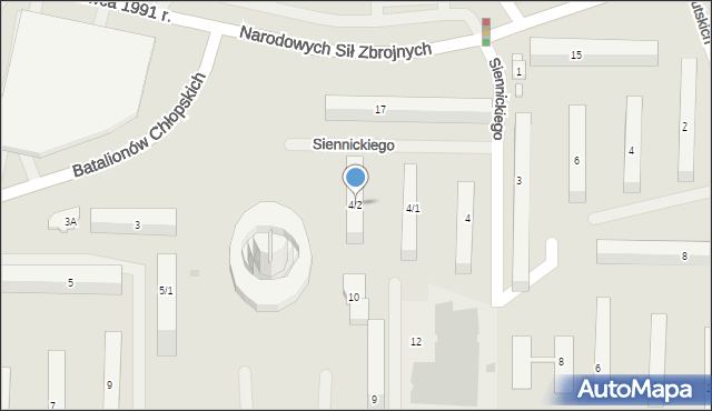 Płock, Siennickiego Stanisława, 4/2, mapa Płock