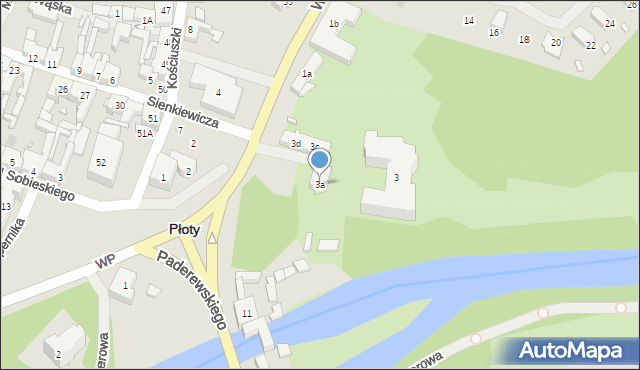 Płoty, Sienkiewicza Henryka, 3a, mapa Płoty