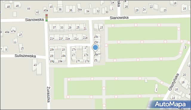 Poznań, Sianowska, 15h, mapa Poznania