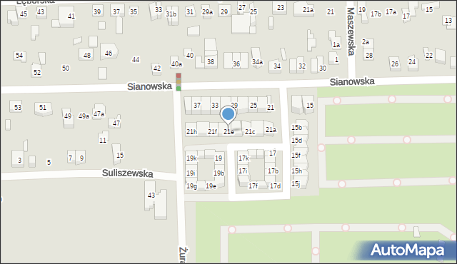 Poznań, Sianowska, 21e, mapa Poznania