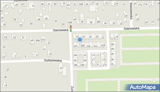 Poznań, Sianowska, 21g, mapa Poznania