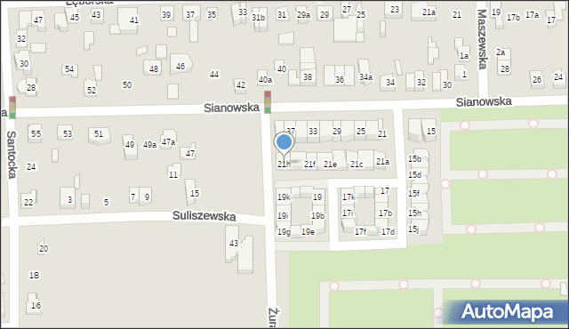 Poznań, Sianowska, 21h, mapa Poznania