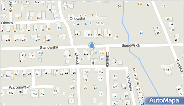 Poznań, Sianowska, 129A, mapa Poznania