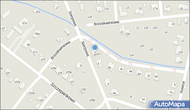 Poznań, Sierpowa, 10, mapa Poznania