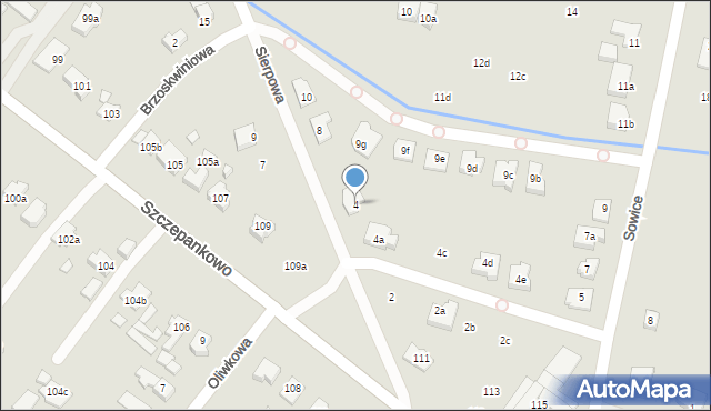 Poznań, Sierpowa, 4, mapa Poznania