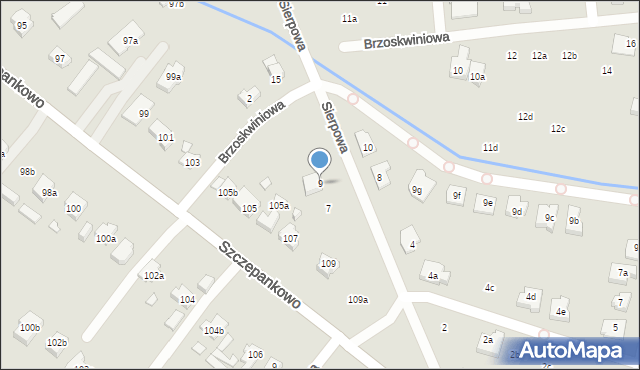 Poznań, Sierpowa, 9, mapa Poznania