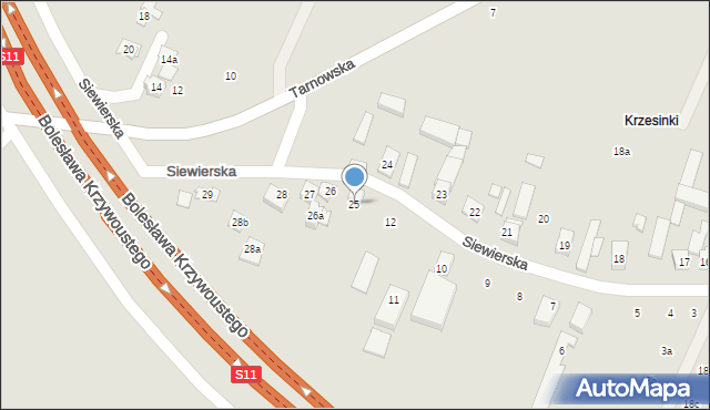 Poznań, Siewierska, 25, mapa Poznania