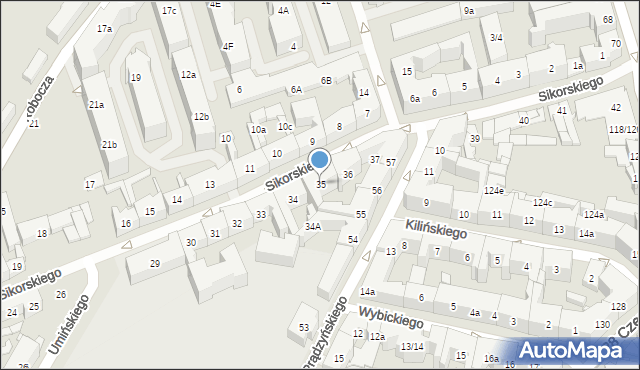 Poznań, Sikorskiego Władysława, gen., 35, mapa Poznania