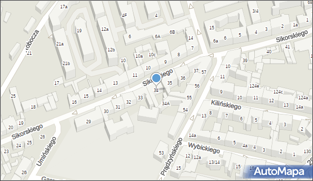 Poznań, Sikorskiego Władysława, gen., 34, mapa Poznania