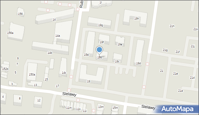 Poznań, Sielawy, 19b, mapa Poznania