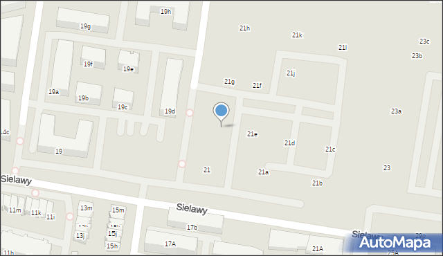 Poznań, Sielawy, 21, mapa Poznania