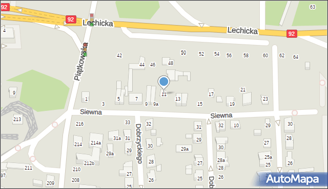 Poznań, Siewna, 11, mapa Poznania