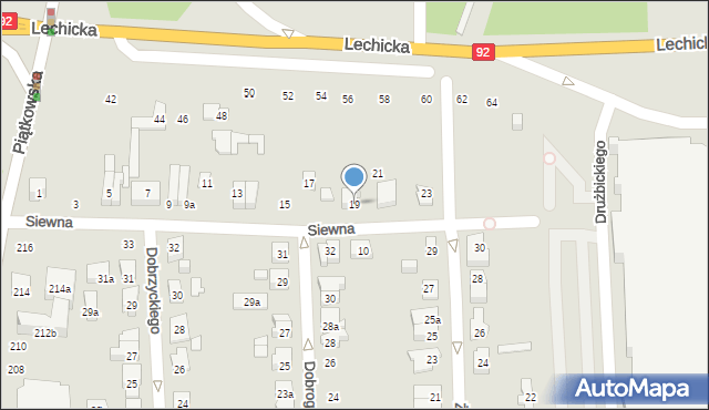 Poznań, Siewna, 19, mapa Poznania