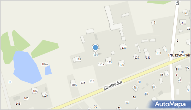 Pruszyn-Pieńki, Siedlecka, 121, mapa Pruszyn-Pieńki