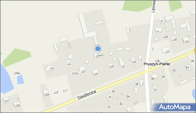 Pruszyn-Pieńki, Siedlecka, 127, mapa Pruszyn-Pieńki