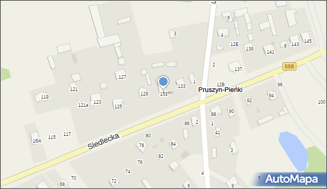 Pruszyn-Pieńki, Siedlecka, 131, mapa Pruszyn-Pieńki