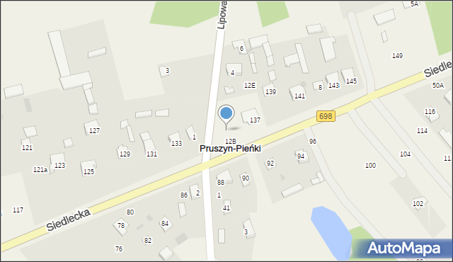 Pruszyn-Pieńki, Siedlecka, 135, mapa Pruszyn-Pieńki