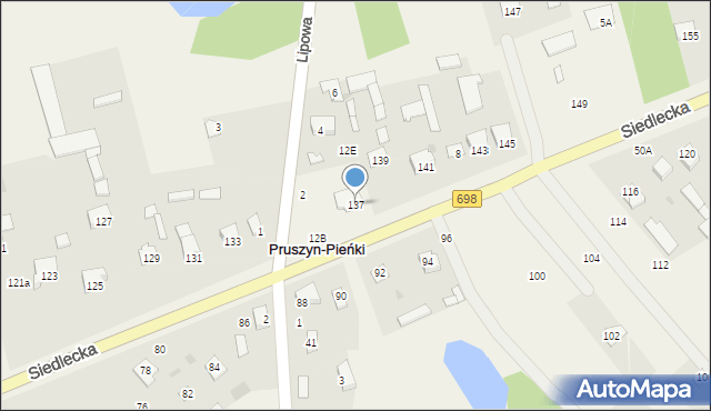 Pruszyn-Pieńki, Siedlecka, 137, mapa Pruszyn-Pieńki