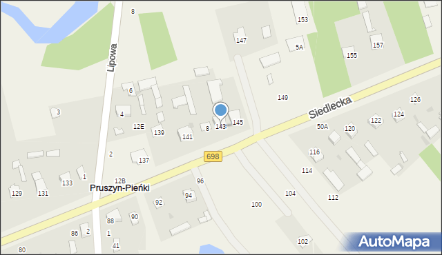 Pruszyn-Pieńki, Siedlecka, 143, mapa Pruszyn-Pieńki