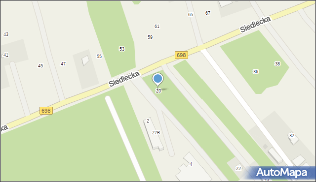 Pruszyn-Pieńki, Siedlecka, 20, mapa Pruszyn-Pieńki