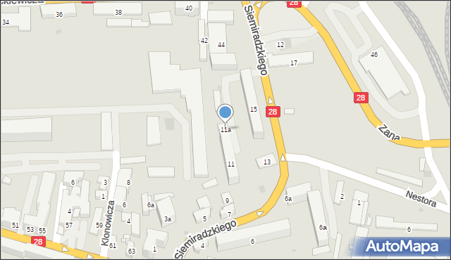 Przemyśl, Siemiradzkiego Henryka, 11a, mapa Przemyśla