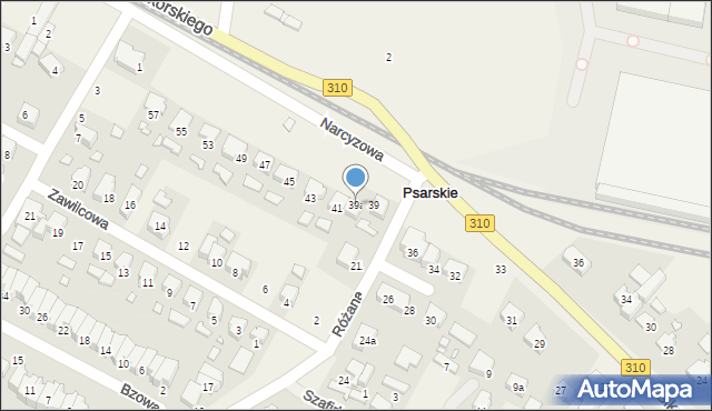 Psarskie, Sikorskiego Władysława, gen., 39a, mapa Psarskie