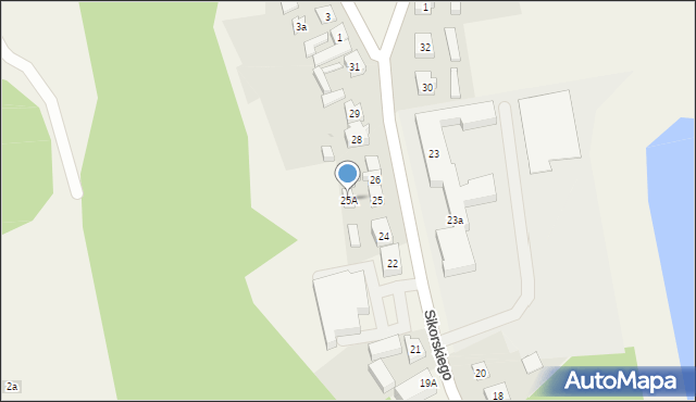 Pszczew, Sikorskiego Władysława, gen., 25A, mapa Pszczew