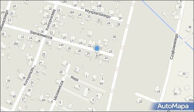 Pszczyna, Sienkiewicza Henryka, 22, mapa Pszczyny