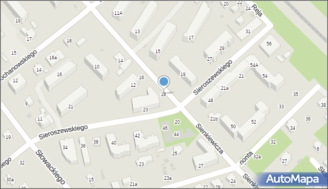 Puławy, Sienkiewicza Henryka, 18, mapa Puław