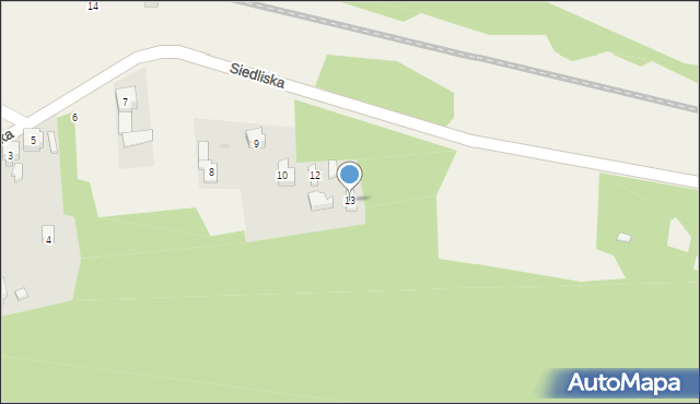Pyrzowice, Siedliska, 13, mapa Pyrzowice