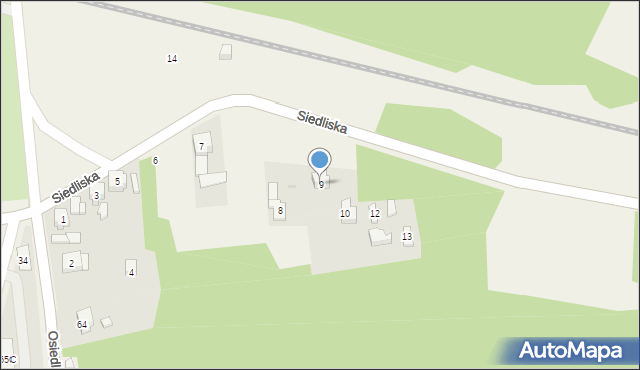 Pyrzowice, Siedliska, 9, mapa Pyrzowice