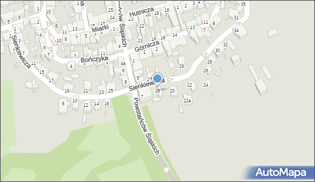 Pyskowice, Sienkiewicza Henryka, 18, mapa Pyskowice
